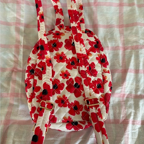 Nanette Lepore Red and White Floral mini Backpack - Picture 3 of 6